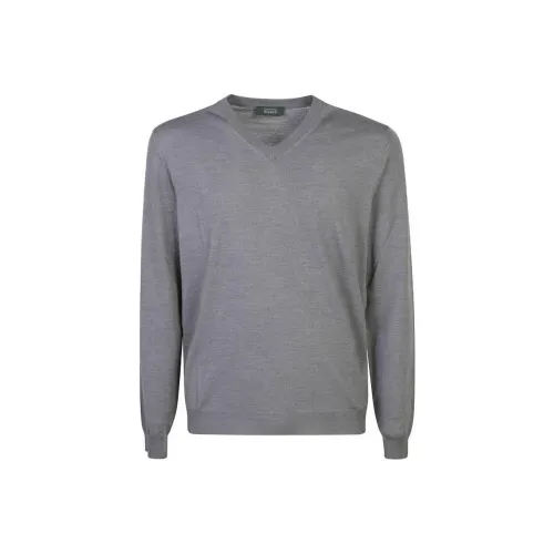 Zanone Свитер Мужской Светло-Серый