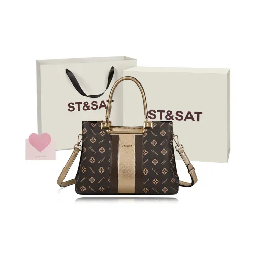 ST SAT Сумка из ПВХ и ПУ (полиуретан) Сумка через плечо Сумка на плечо Большая женская Темный кофейный