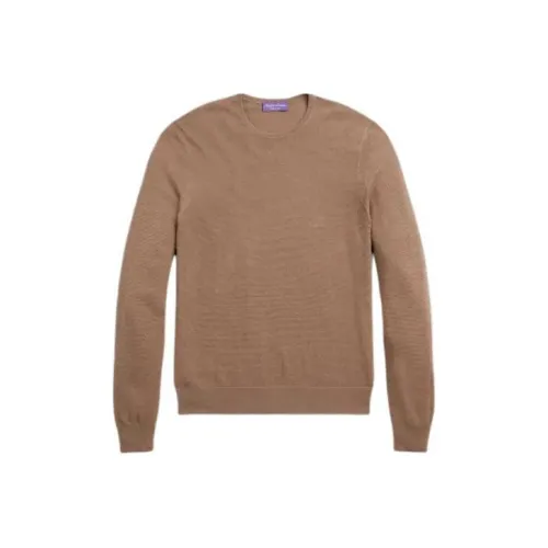 Polo Ralph Lauren Текстурированный Свитер Crewneck из Шёлка и Хлопка Мужской Тауповый