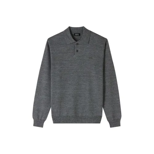 A.P.C FW24 Поло Мужское Темно-Зеленое