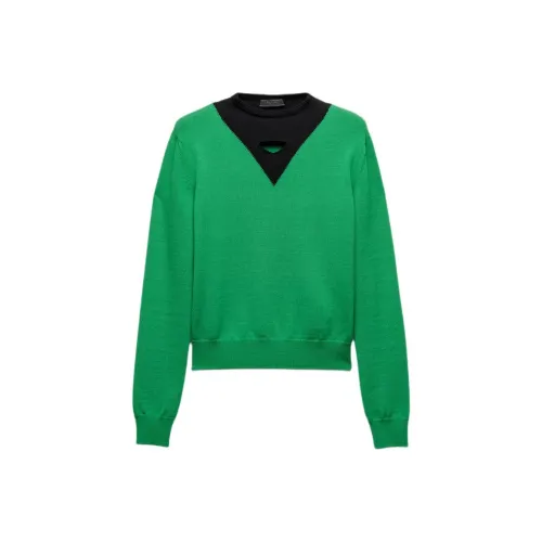 PRADA Зеленые Мужские Свитера