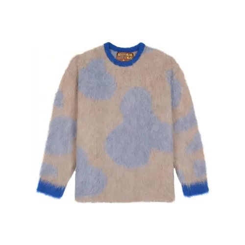 Brain Dead Boxy KNIT Корова Принт Свитер Унисекс Тауповый