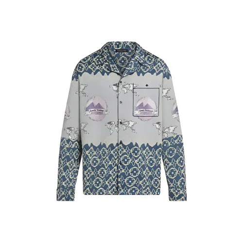 LOUIS VUITTON Новые ежеквартальные продукты LV Синий Мужской Рубашки