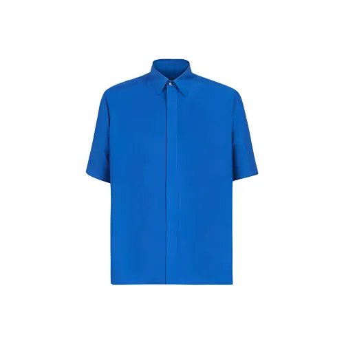 FENDI Blue Men's Shirts FENDI Синий Мужские Рубашки