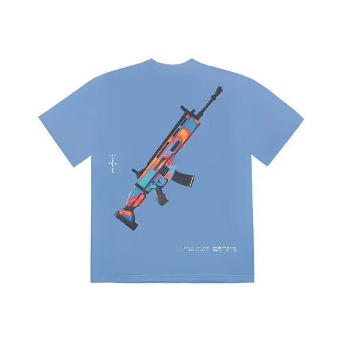 TRAVIS SCOTT Синие Унисекс Футболки