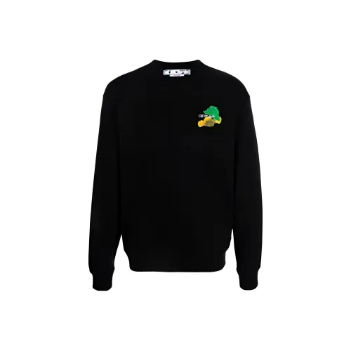 OFF Белый Толстовка Мужской Черный