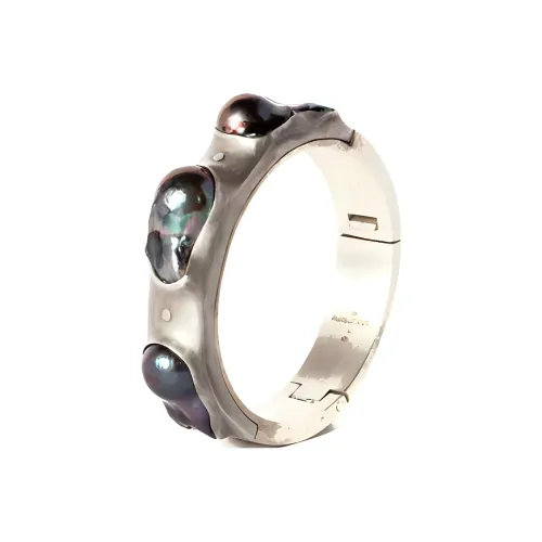 Parts Of Four Серебряный Черная жемчужина Браслеты Унисекс Серебряный