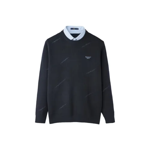 HLA Темно-синий Синий Узор 58 Мужской Трикотаж