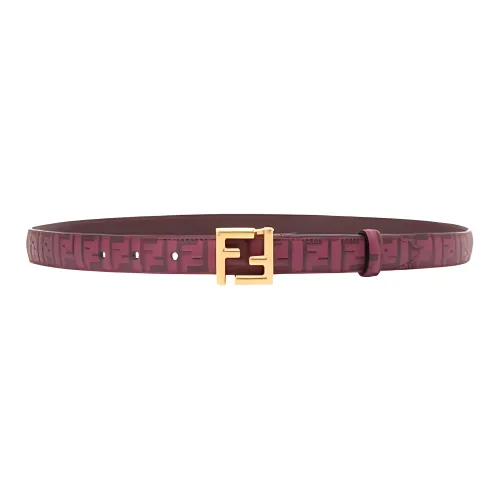 FENDI Логотип Emblem Smooth Clasp Кожаные ремни Женские Розовый 2CM