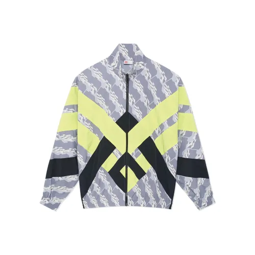 LINING Полная с принтом Пэчворк Черный и Флуоресцентный Зеленый Мужские Куртки