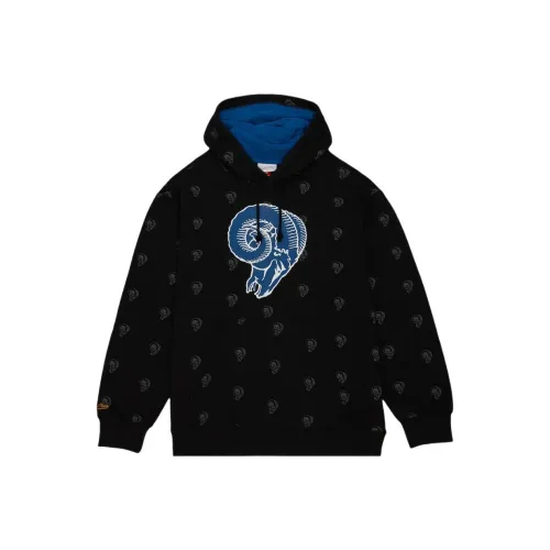 MITCHELL NESS x NFL ALL OVER PRINT Флис Пуловер Толстовка Толстовка Мужской Черный