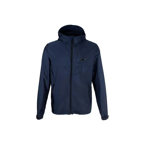 PRADA Темно-синие мужские куртки