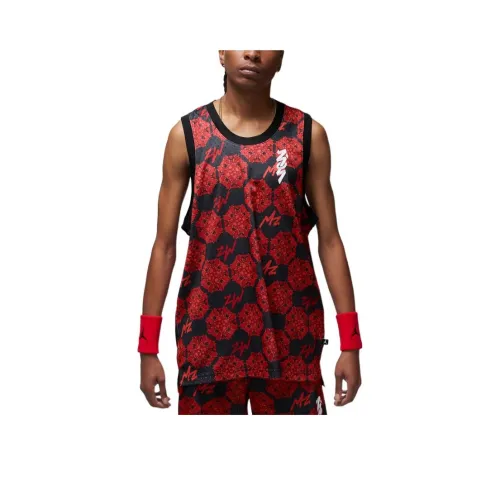 Джордан Zion Collection Mesh Топ без рукавов Мужской Фитнес Красный