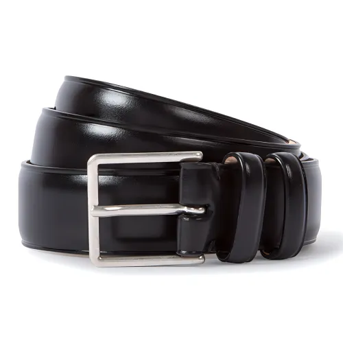 Paul Smith Double Goalkeeper Solid Color Pin Clasp Leather Belts Men's Black Width 3 cm Пол Смит Двойной Goalkeeper Однотонный Шпилька Кожаные ремни Мужской Черный Ширина 3 см