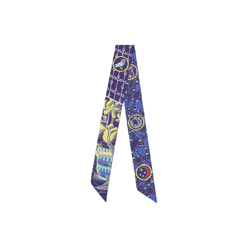 HERMES Шелковые шарфы Женские Индиго