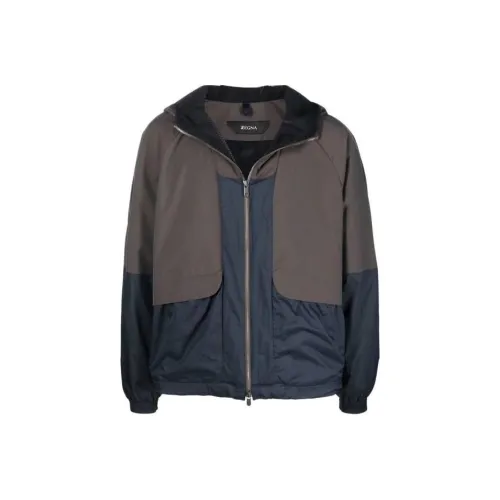 Ermenegildo Zegna Темно-серые Мужские Куртки