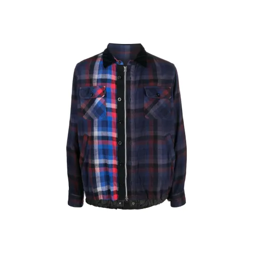 Sacai совместный бренд Морской синий Мужские куртки