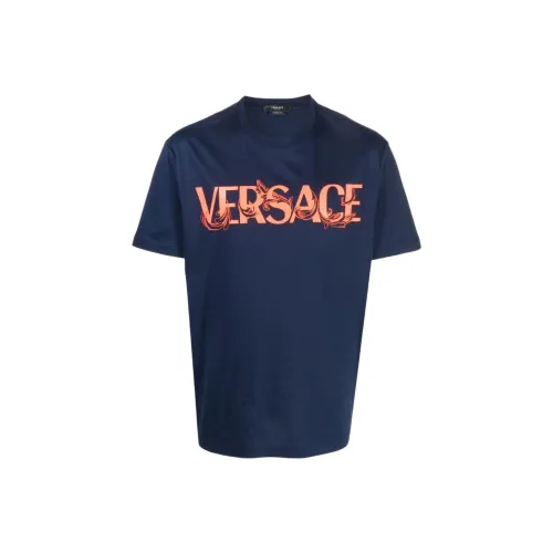 VERSACE Мужские синие T-рубашки