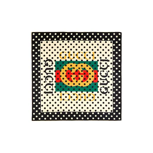 GUCCI Шелковые шарфы Черно-белая панда Женские