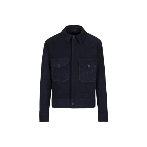 GIORGIO ARMANI Темно-синие мужские куртки