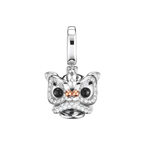 Qeelin 18К Белое золото Ромб Оникс Подвеска Очарование Женское серебро