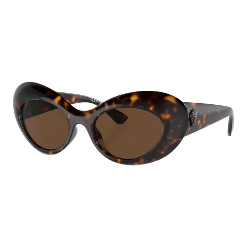 VERSACE Пластик OVAL SUNGLASSES Женские Черепаховый