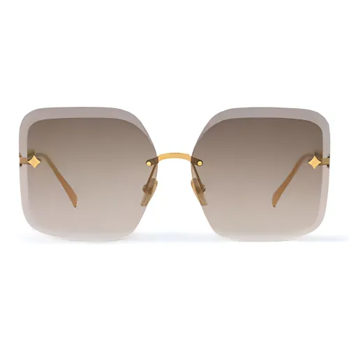 LOUIS VUITTON Металл Квадрат Солнцезащитные очки Женские Золото