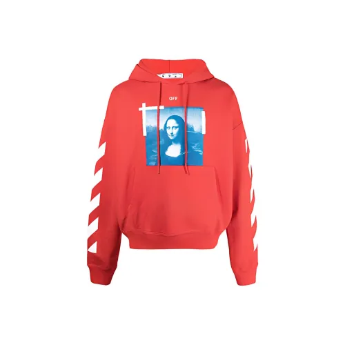 Off Белый Mona Lisa series Красный Мужской Свитшот