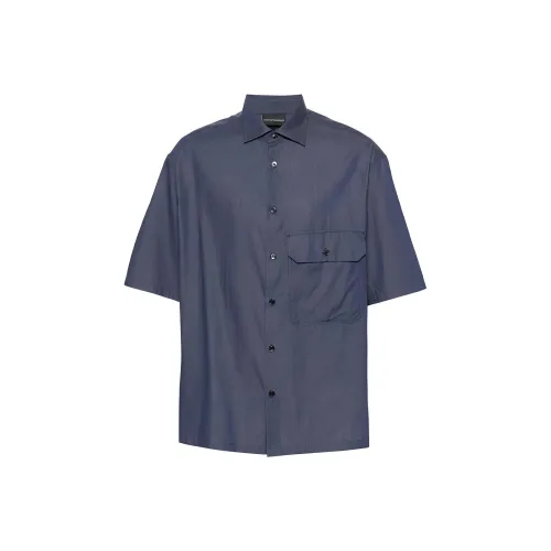 EMPORIO ARMANI Синие Мужские Рубашки