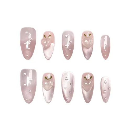 KDOW Эксклюзивный Премиум Radiant And Чисто белый False Nail Миндально-розовый Smudge 21mm