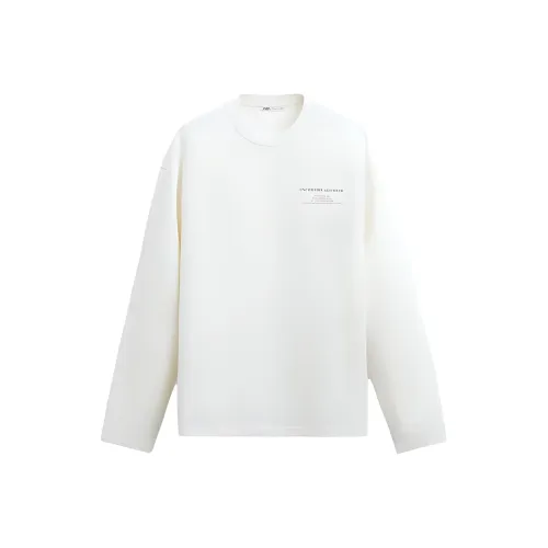 ZARA Морозный Белый Мужские Свитшоты