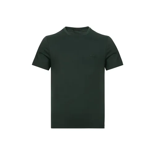 PRADA Мужские T-рубашки темно-зеленого цвета