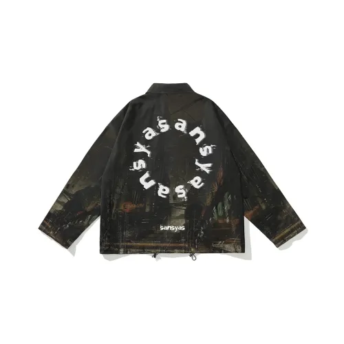 SANSYAS FW22 Loose Fit Jacket Unisex Black SANSYAS FW22 Свободный крой Куртка Унисекс Черный
