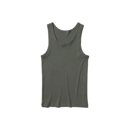 UNIQLO Топ без рукавов Унисекс Темно-оливковый