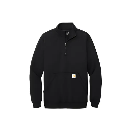 Carhartt MIDWEIGHT Zip Средний воротник Свитшот Черный Мужская рубашка