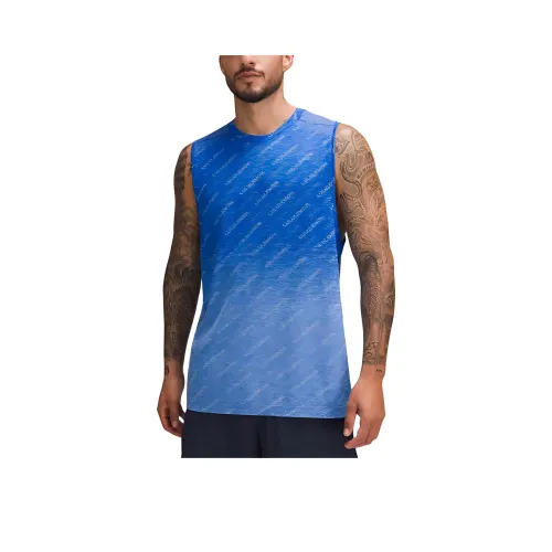 lululemon Metal Vent Tech Майка Мужская Градиентная Высокогорная Белая Пламя Синий