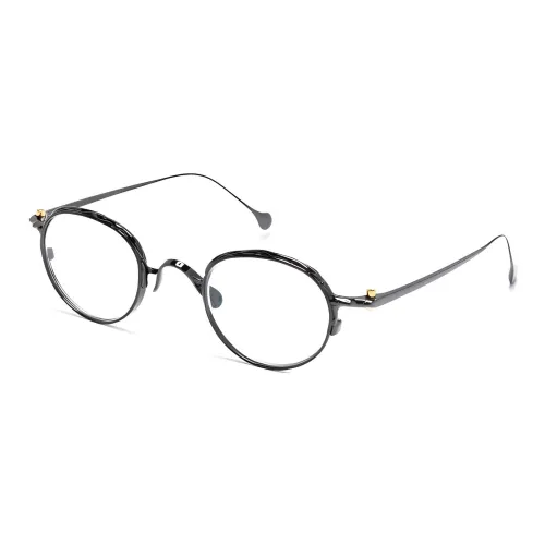Yohji Yamamoto Акрил Металл Овал Оправы для очков Мужской Черный
