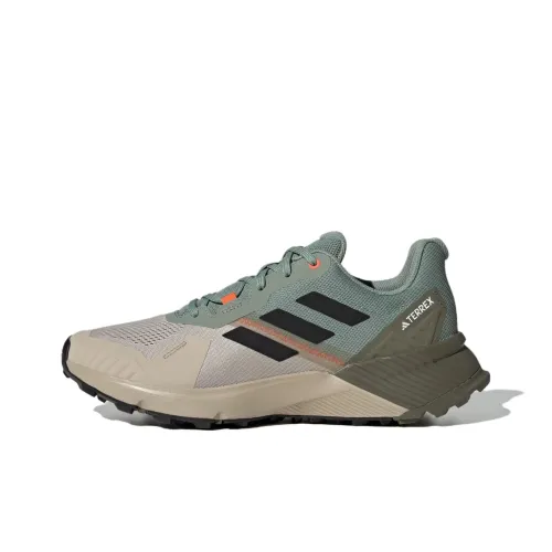 adidas Terrex Soulstride Trail Нижняя юбка Устойчивая к истиранию Низкий Топ Беговые кроссовки Мужской Зеленый