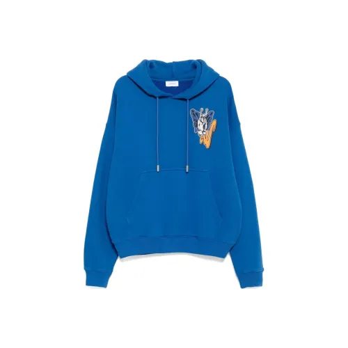 OFF Белый Свитшот Свободного кроя Мужской Аква Синий