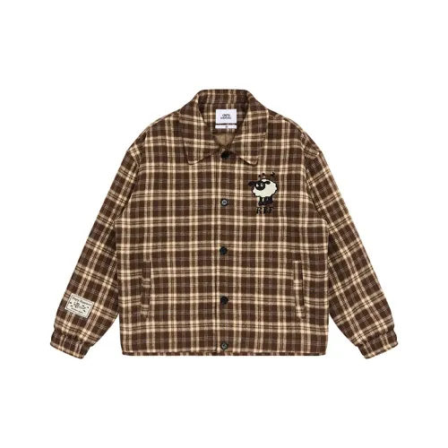 EMPTY REFERENCE Свободный крой Утолщенная куртка Унисекс Кофейный