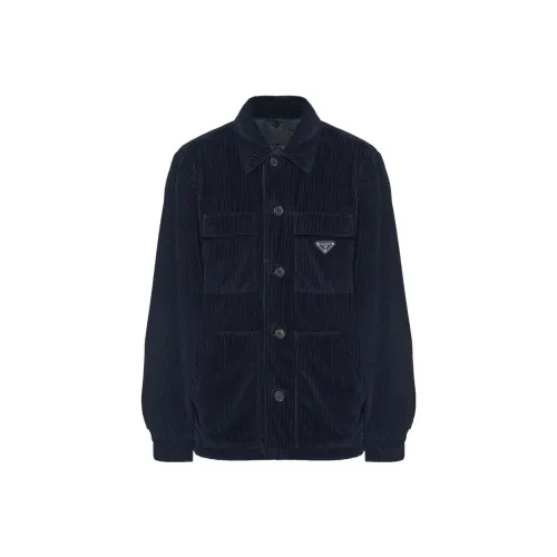 PRADA Темно-синие мужские куртки