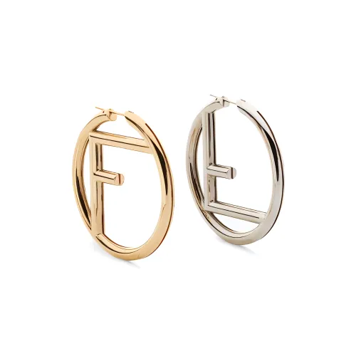 FENDI Алюминиевые серьги золотые/серебристые женские