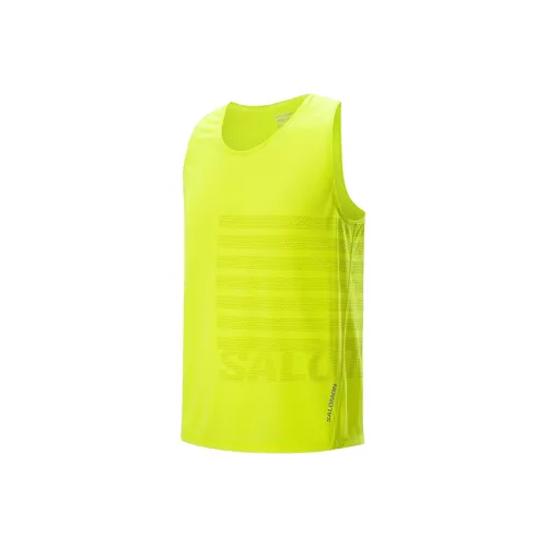 Salomon Sense Aero Tank Топ Мужской Желтый Зеленый