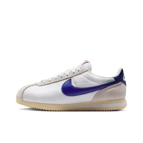 Nike Cortez Textile Slip Resistant Abrasion Resistant Low Топ Скейтборд Кроссовки Женские Белые Синие