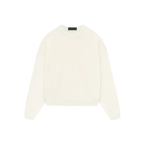 Fear Of God Essentials Waffle Crewneck Свитер Трикотаж Мужской Айвори Белый SHELL