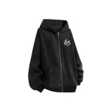 Черный кардиган с флисовой подкладкой, стиль Dirty Positioning