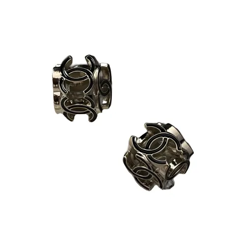 Серьги-гвоздики CHANEL Унисекс Черные