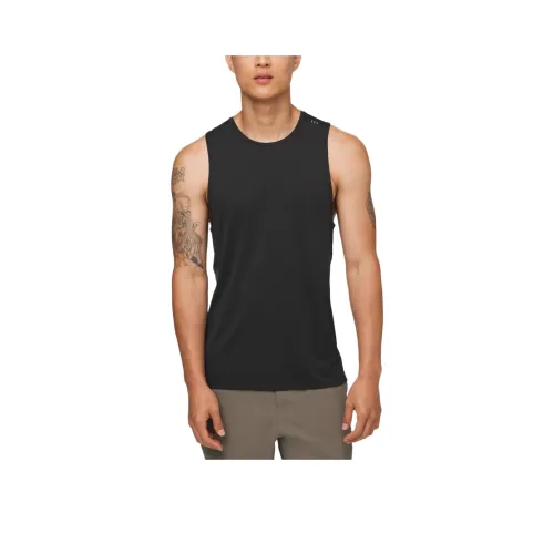 lululemon Fast and Free Майка Мужская Черная Смешанная Цвет Обсидиан