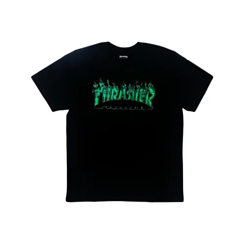 Thrasher T-Shirt Японская версия Унисекс Черный Зеленый