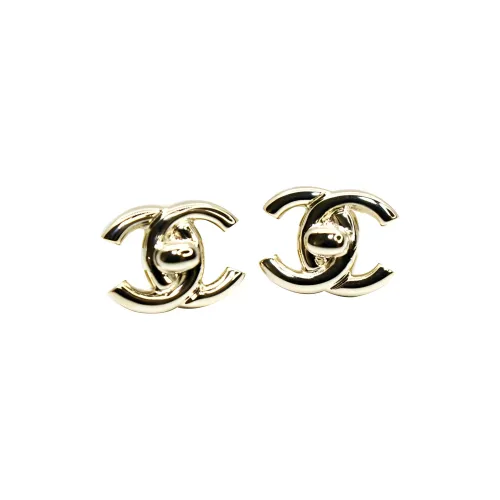 CHANEL Металлические серьги-гвоздики золотые женские